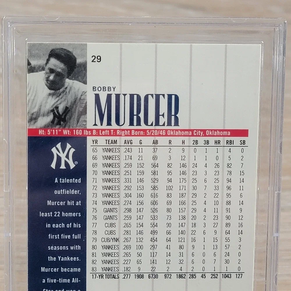 2000 Upper Deck Yankees Legends Bobby Murcer Signed Auto Card 29 New York